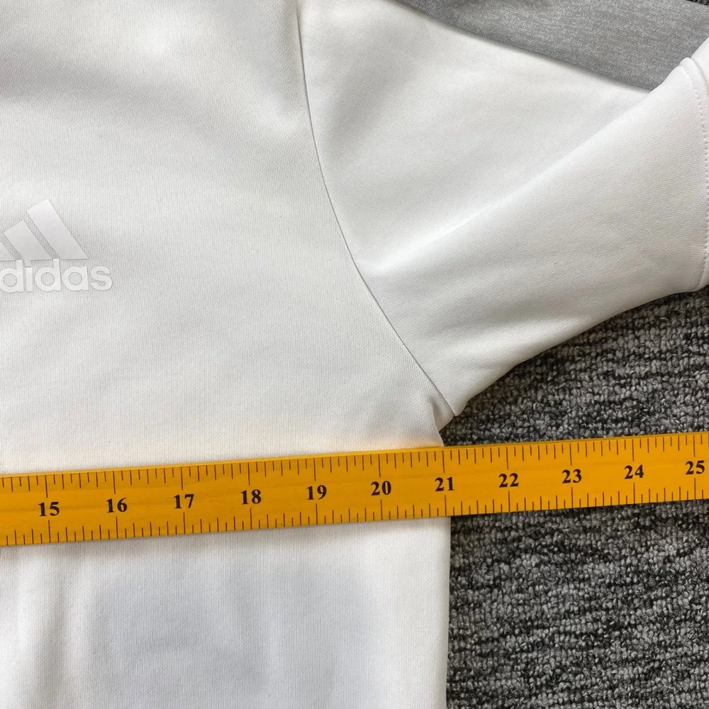 Adidas ClimaWarm Hoodie Mens M White Gray Pullover Performance CV7190 2017